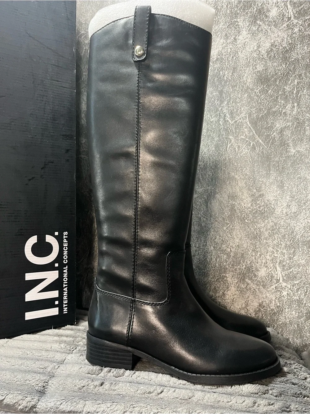 INC International Concepts Black Over-the-Knee Riding Boots